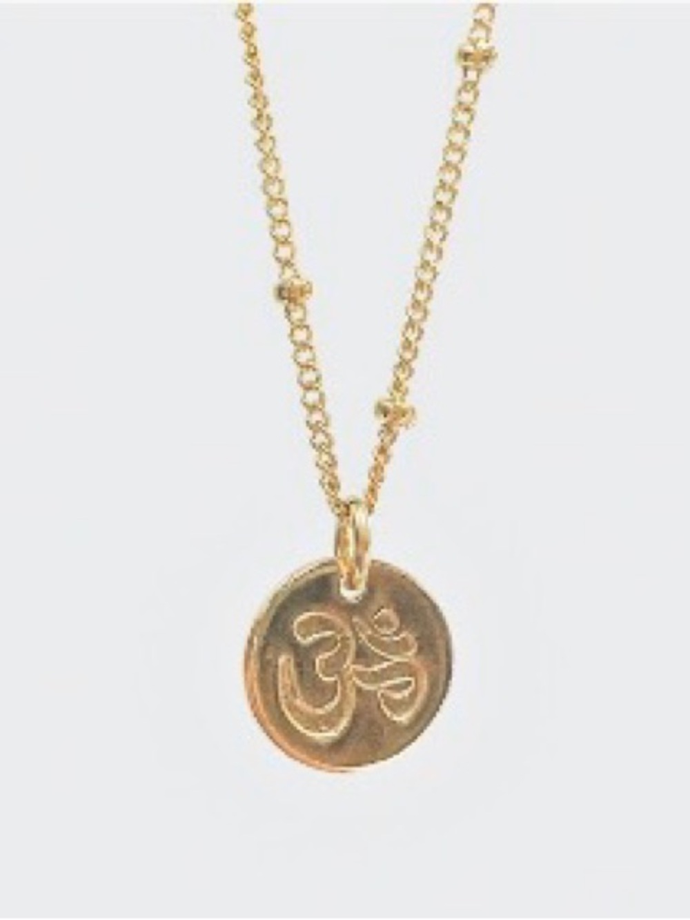 18K gold filled Om pendant necklace.